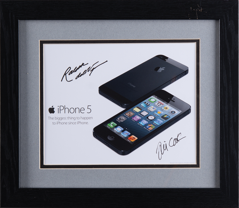 Lot 4226 Tim Cook and Ralph De La Vega Signed iPhone 5 Launch Poster