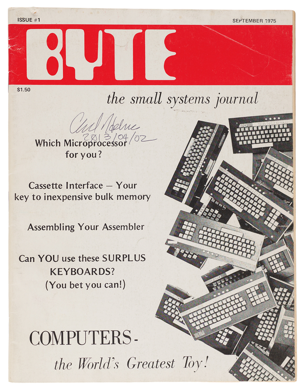 Lot 4175 Paul Terrell's Byte Magazine, Issue #1, Signed by Founding Editor Carl Helmers