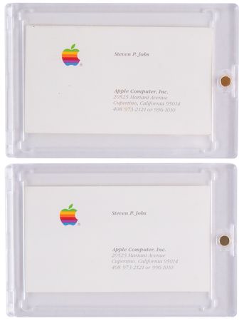 Lot #4028. Steve Jobs (2) Apple Computer Business Cards (Early 1980s)