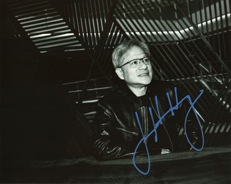 Lot #4205 Jensen Huang Signed Photograph