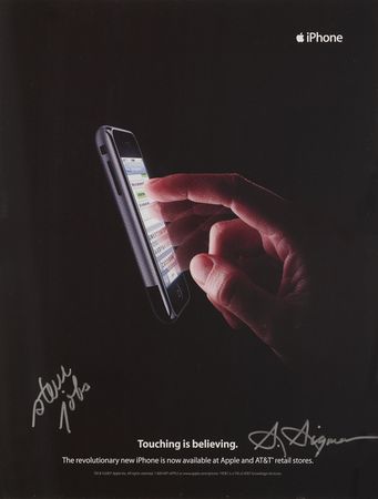 Lot #4029 Steve Jobs Signed iPhone Print Ad - Image 2