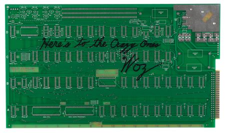 Lot #4043. Steve Wozniak Signed Replica Apple-1 Circuit Board