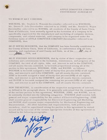 Lot #4139 Steve Wozniak and Ron Wayne Signed
