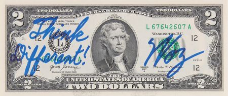 Lot #4141 Steve Wozniak Signed $2 Dollar Bill: