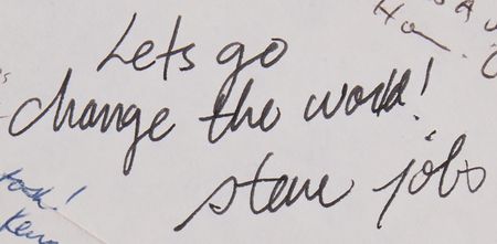 Lot #4025 Steve Jobs Signature on 1984 Fan Letter Co-Signed by Steve Wozniak, John Sculley, and (13) Members of the Macintosh Team - “Let's change the world! steve jobs” - Image 2