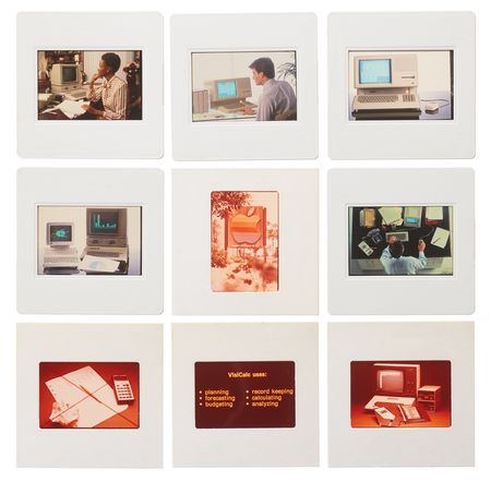 Lot #4150 Apple II and Macintosh (6) Promotional and Marketing Materials Including an Apple Means Business Binder and (180+) Color Slides - Image 2
