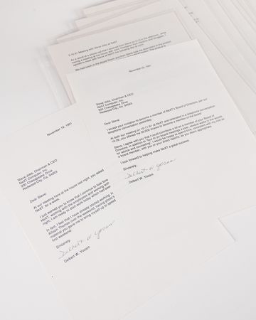 Lot #4030. Del Yocam's Archive of Typed Meeting Notes and Letter Drafts to Steve Jobs During NeXT Recruitment (1991)