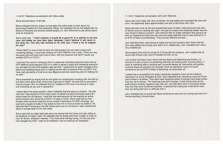Lot #4030 Del Yocam's Archive of Typed Meeting Notes and Letter Drafts to Steve Jobs During NeXT Recruitment (1991) - Image 3