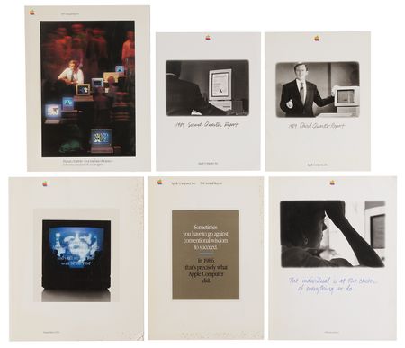 Lot #4121 Apple Computer (12) Annual Reports, Shareholder Reports, and Rainbow Logo Desk Tray (1984-1995) - Image 2