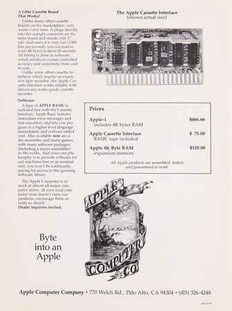 Lot #4041 Apple-1 Computer Operation Manual and Original 1976 Apple-I Advertising Flyer - From the Collection of Ron Wayne - Image 10