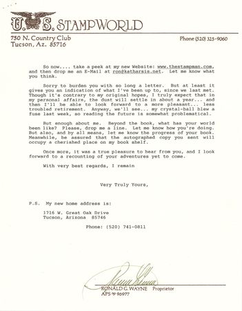 Lot #4035 Ron Wayne Collection of (5) Typed Letters Signed to Apple Confidential Author Owen Linzmayer, with Hand-Drawn Map, Apple-Founding Notes, and Inscribed Books - Image 8
