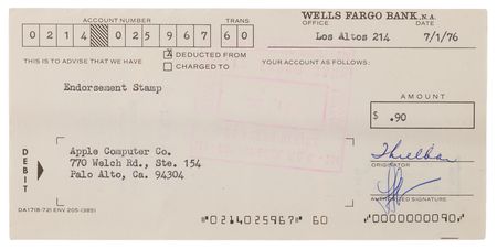 Lot #4005 Steve Jobs: July 1976 Wells Fargo Account Statements for Apple Computer Co. - Tracing the Funds Behind Early Apple-1 Production - Image 5