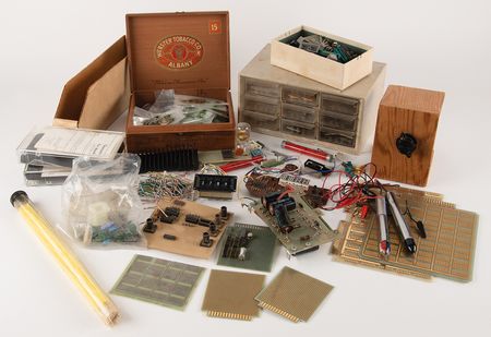 Lot #4015. Steve Jobs Personally-Owned Computer Components and Miscellaneous Electronic Parts, Long Stored at the 'Apple Garage' Family Home