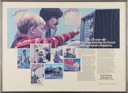 Lot #4017. Steve Jobs Personally-Owned 1981 Scientific American Apple Advertising Poster, Given to His Father