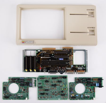 Lot #4055 Apple Lisa 1 Twiggy Hardware Collection of (7) Components Including an Original “Lisa” Front Bezel, Motherboard/Backplane Assembly, and Drive PCBs - Image 1