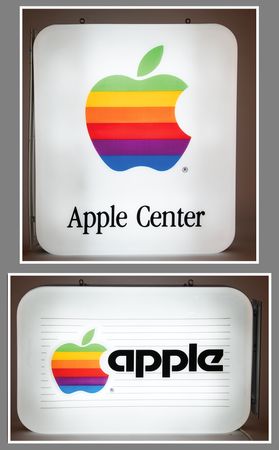 Lot #4129 Apple Computer (2) 'Rainbow Logo'