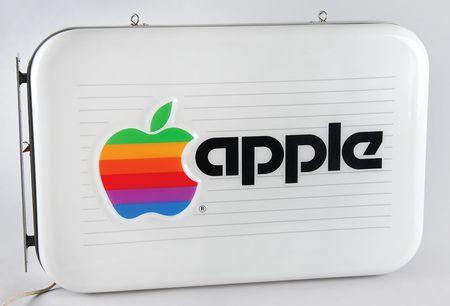 Lot #4129 Apple Computer (2) 'Rainbow Logo' Double-Sided Illuminated Dealer Signs for the European Market - Image 3