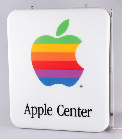 Lot #4129 Apple Computer (2) 'Rainbow Logo' Double-Sided Illuminated Dealer Signs for the European Market - Image 7