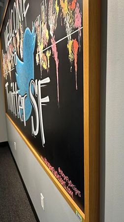 Lot #4187 Twitter Inc. 'Welcome to Twitter SF' Hand-Painted Chalkboard Sign from the Company's San Francisco Headquarters (120˝ x 60˝) - Image 2
