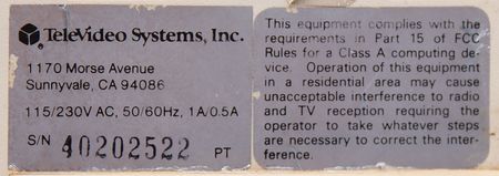 Lot #4174 Paul Terrell's TeleVideo PT-100 Personal Terminal - Image 6
