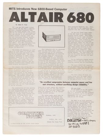 Lot #4178 Paul Terrell's MITS Computer Notes Newsletters (8): July 1975–September 1976 - Image 3