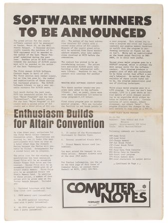 Lot #4178 Paul Terrell's MITS Computer Notes Newsletters (8): July 1975–September 1976 - Image 6