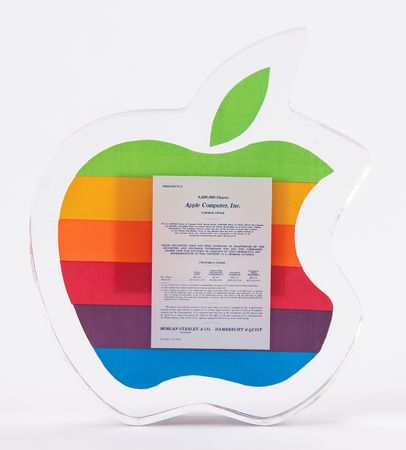 Lot #4142 Apple Computer 1980 'Banned in Boston' Lucite IPO Tombstone (Deal Toy) - Image 2