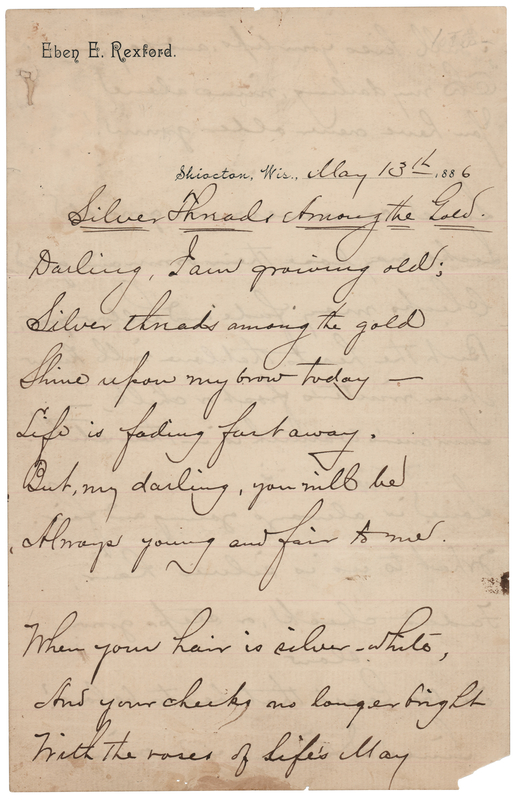 Lot 316 Eben E. Rexford Autograph Lyrics Signed - 