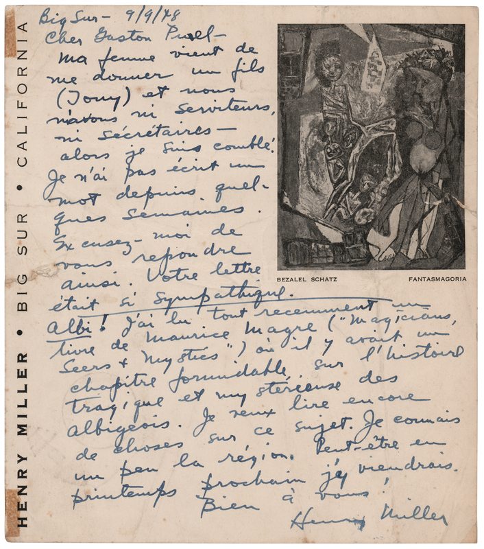 Lot 308 Henry Miller Autograph Letter Signed