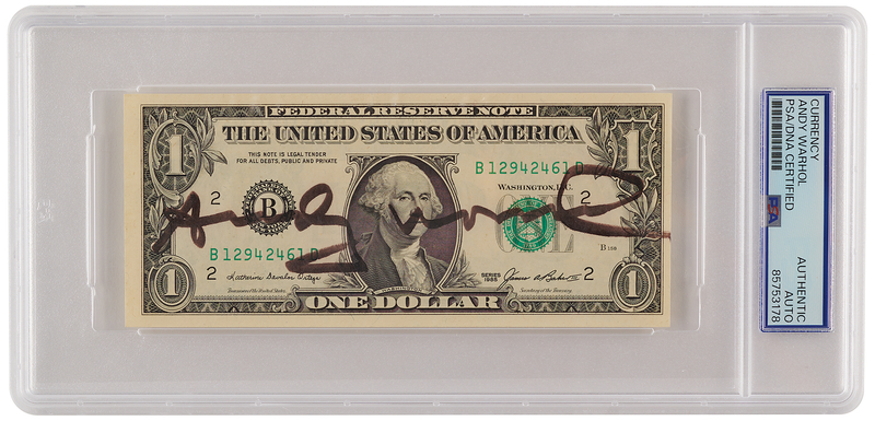 Lot 232 Andy Warhol Signed $1 Dollar Bill