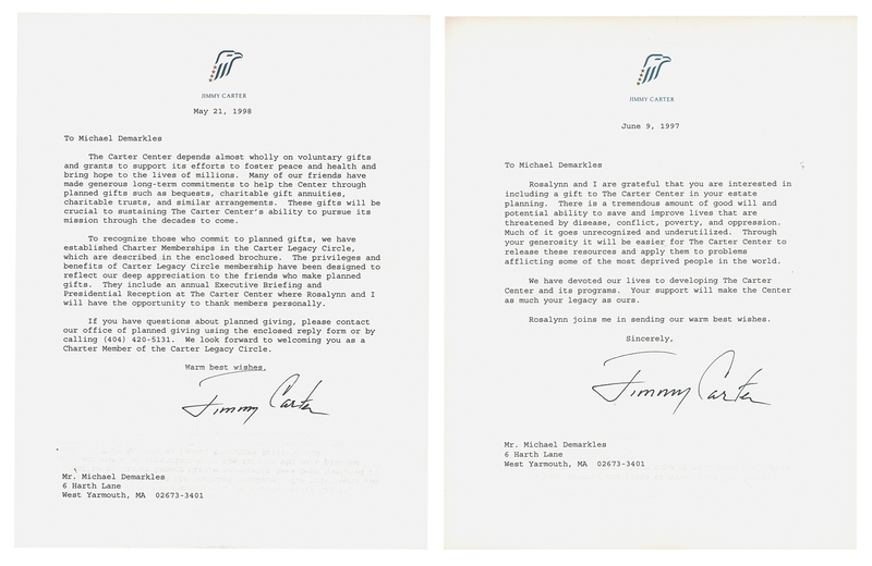 Lot 23 Jimmy Carter (2) Typed Letters Signed
