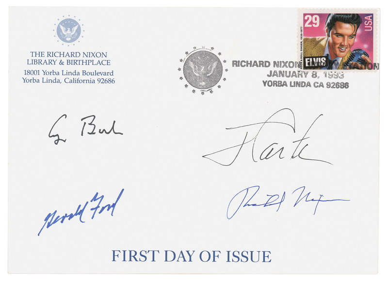 Lot 29 Four Presidents Signed First Day Cover - Nixon, Ford, Carter, and Bush