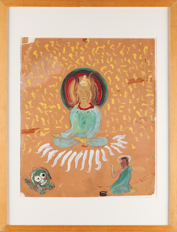 Lot 250 Jack Kerouac Original Painting of 'Buddha' ('The Gary Buddha'), ca. 1956-1960 - Formerly Displayed at the Whitney Museum of American Art