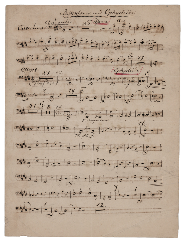 Lot 399 [Richard Wagner] Musical Manuscript from the Overture to Tannhauser