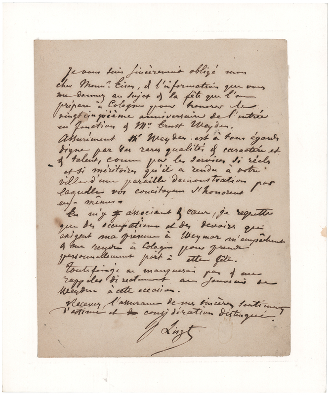 Lot 352 Franz Liszt Autograph Letter Signed