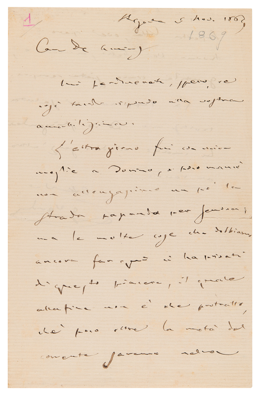 Lot 362 Giuseppe Verdi Autograph Letter Signed