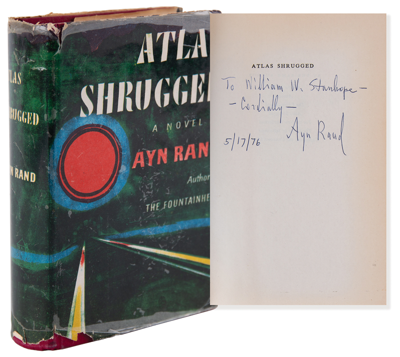 Lot 314 Ayn Rand Signed Book - Atlas Shrugged