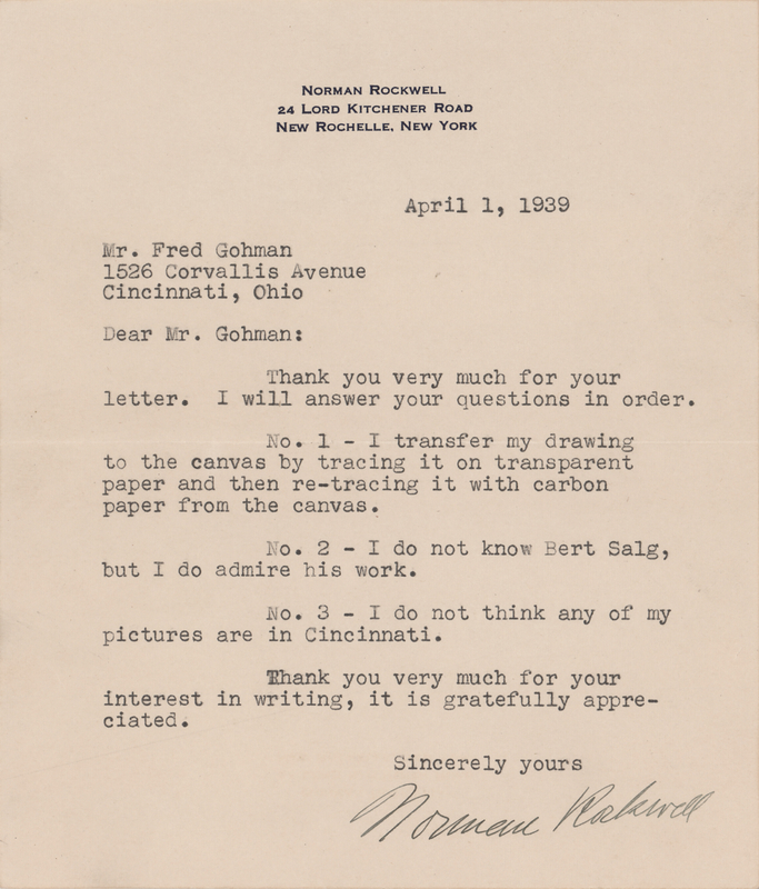 Lot 228 Norman Rockwell Typed Letter Signed - 