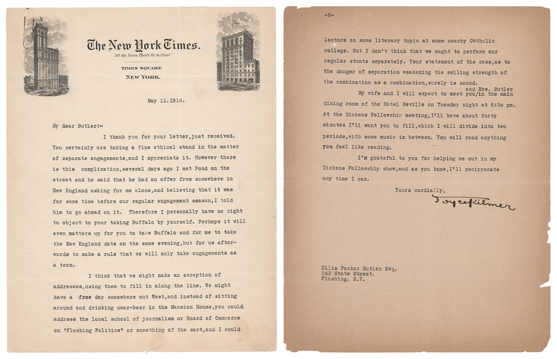 Lot 302 Joyce Kilmer World War I-Dated Typed Letter Signed to Author Ellis Parker Butler
