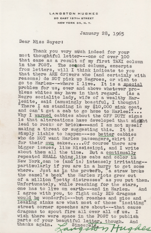 Lot 296 Langston Hughes Typed Letter Signed - 