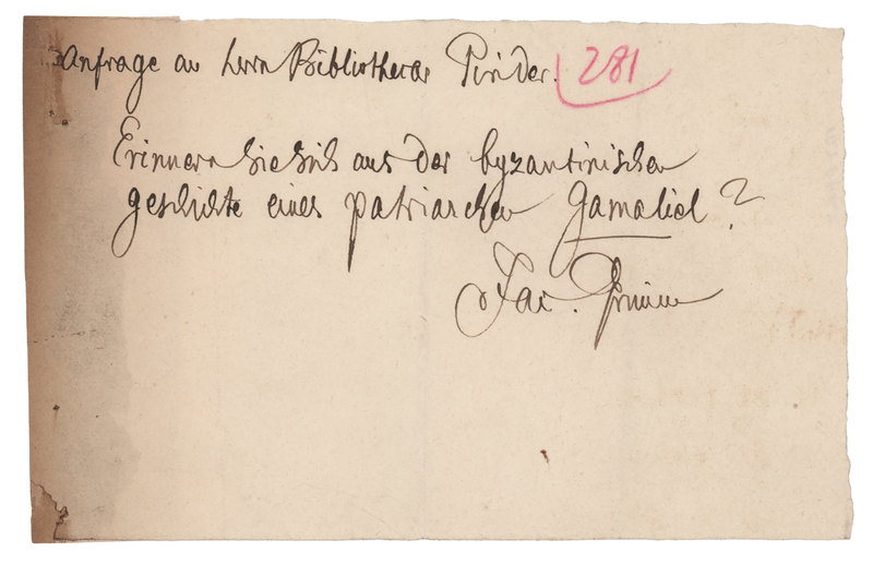 Lot 292 Jacob Grimm Autograph Note Signed