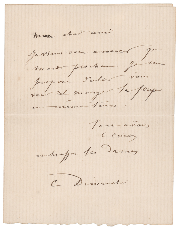 Lot 214 Camille Corot Autograph Letter Signed