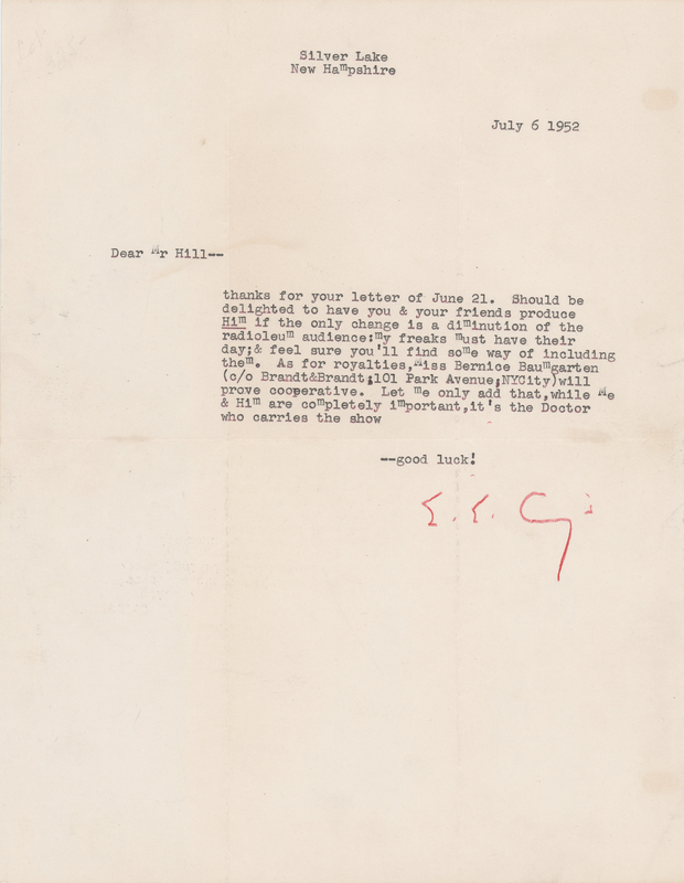 Lot 280 E. E. Cummings Typed Letter Signed on the Production of His Three-Act Surrealist Play, Him