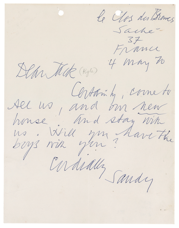 Lot 210 Alexander Calder Autograph Letter Signed