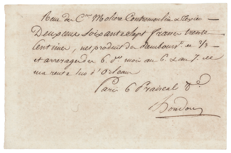Lot 201 Jean-Antoine Houdon Autograph Document Signed