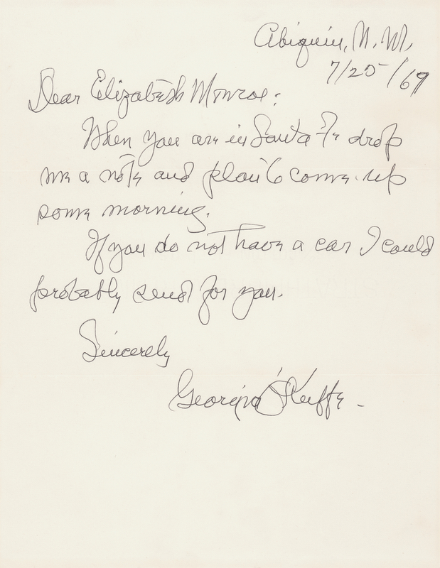 Lot 223 Georgia O'Keeffe Autograph Letter Signed
