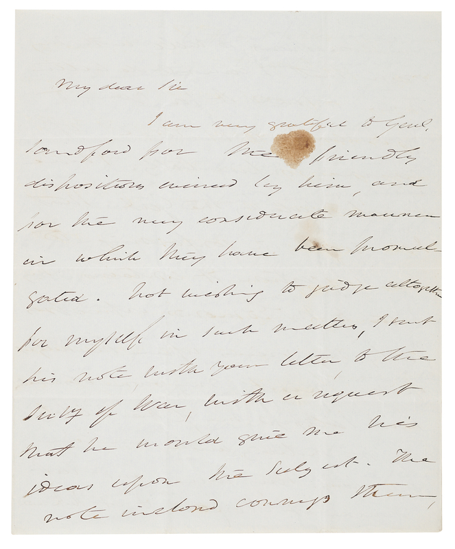 Lot 3 Martin Van Buren Autograph Letter Signed as President Concerning His Summer 1839 Tour
