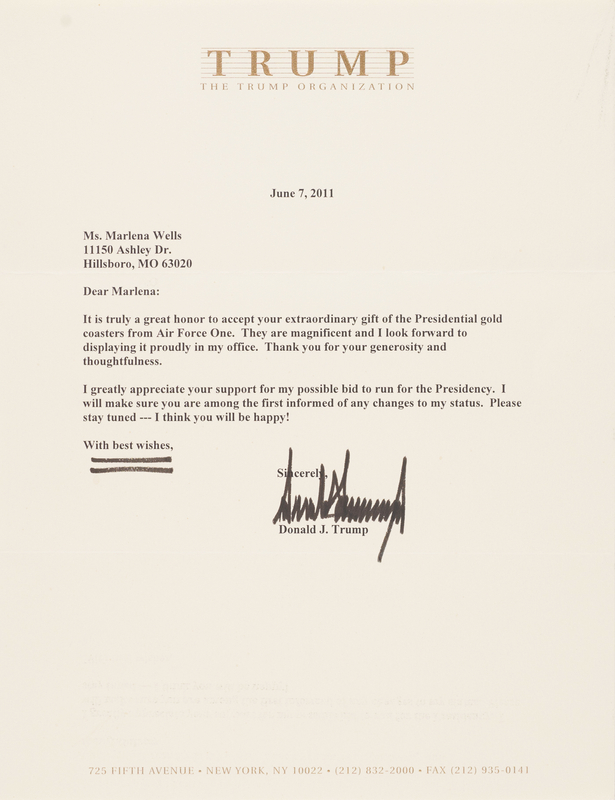 Lot 67 Donald Trump Typed Letter Signed on His 