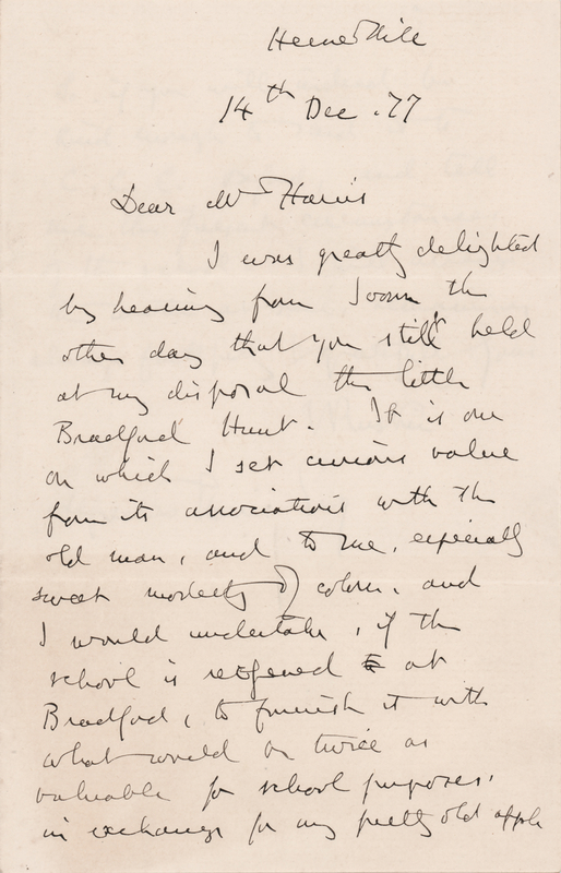 Lot 320 John Ruskin Autograph Letter Signed on a Painting with 