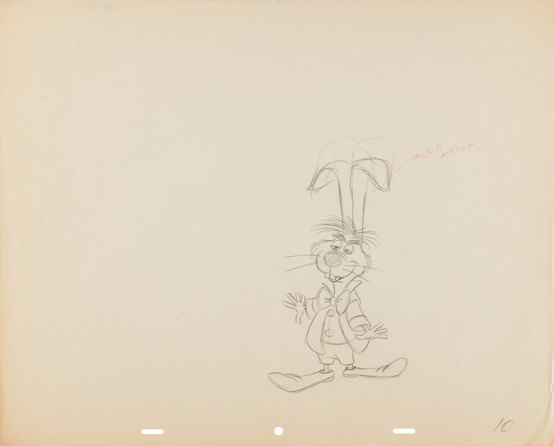 Lot 683 March Hare preliminary production drawing from Alice in Wonderland
